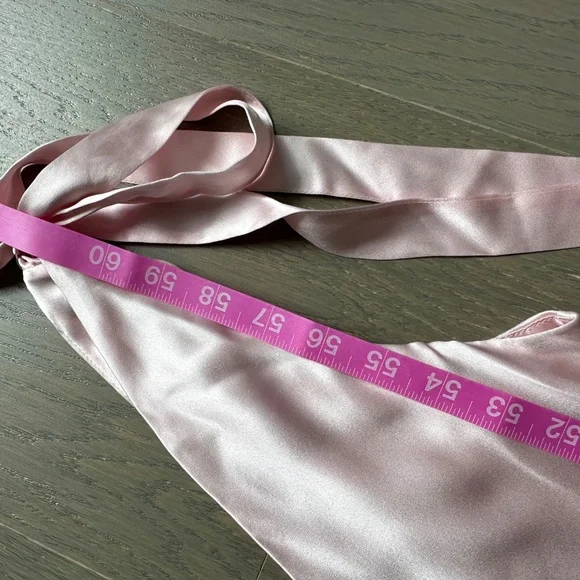 Reformation Pernille Silk Maxi Dress Tie Cherry Blossom Baby Pink MEDIUM - Picture 11 of 12